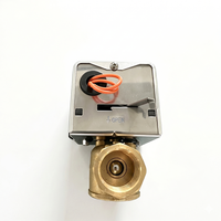 Vanne à boisseau carré motorisée pour unité de ventilation à bobine (FCU), 2 voies, 3 voies, en laiton, actionneur électrique 240V pour système de chauffage et de climatisation CVC