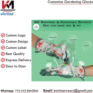 Custom Logo Gardening Gloves Waterproof Fabric Fast Shipping OEM Heavy Duty Gardening Gloves Non <b>Slip</b> Palm Wholesale Price - Product Image 2