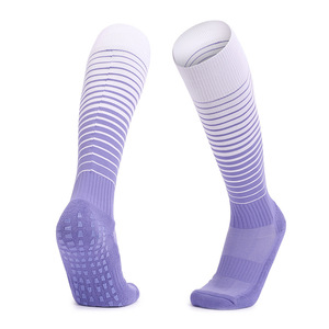 Chaussettes de sport rayées mi-hautes pour hommes, respirantes, en coton tricoté, polyester et élasthanne, bleu-vert, chaussettes de compression d'été - Product Image 3