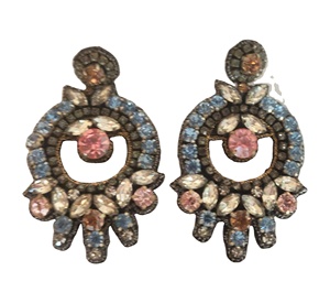 Pendientes de araña para mujer con forma circular hechos con piedras azules y rosas para la noche de bodas y la ropa de fiesta del fabricante superior - Product Image 1
