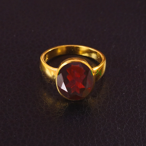 Red <b>Garnet</b> Gold Plated Gemstone <b>Ring</b> Handmade Jewelry - Product Image 2