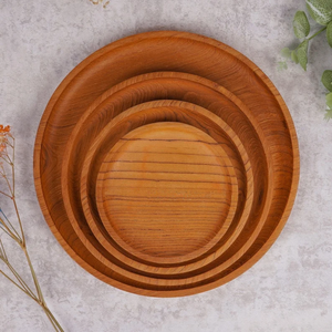 Platos de Madera de Teca – Plato Redondo de Madera Hecho a Mano para Servir - Product Image 5