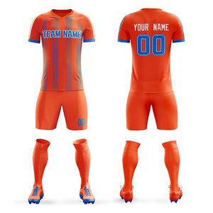 Uniforme de Fútbol Personalizado Color Naranja para Hombre, Transpirable, Poliéster, Impresión por Sublimación, Diseño con Nombre del Equipo, Servicio OEM - Product Image 5