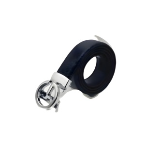 Cinturón Casual para Hombre con Hebilla Autolock Plateada Doble G, Hebilla Gris, Elegante, Ajustable, para Uso Diario, Estilo Moderno - Product Image 1