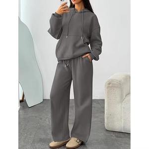 Conjuntos de punto de dos piezas de pierna ancha para mujer, corte moderno, venta al por mayor OEM para compradores de marcas de streetwear de EE. UU. - Product Image 4