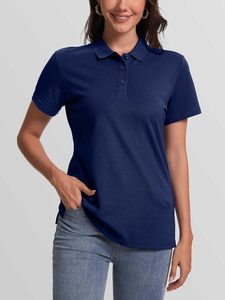 Camiseta para Mujer, Silueta Ajustada, Mezcla de Algodón, Transpirable, de Secado Rápido, Ligera, Elegante, Estilo Moderno, para Uso Diario Profesional - Product Image 3