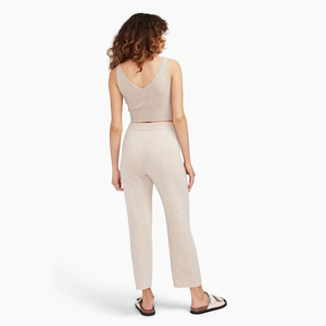 Top Corto Halter de Punto Blanco para Mujer, Color Personalizado, Informal, Transpirable, de Spandex, Algodón y Lona, de Secado Rápido - Product Image 3
