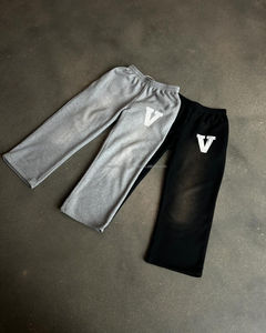 หน้าจอที่กําหนดเองพิมพ์ผ้าฝ้าย 100% วินเทจหนักน้ําหนักกรดล้างกางเกงเหงื่อกางเกงธรรมดาเทอร์รี่ฝรั่งเศสกางเกงขายาวกางเกงผู้ชาย - Product Image 1