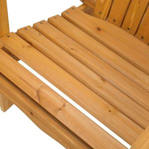 Adirondack Wooden Lounger Chair with Natural Finish Replace 57738306 for Sunbathing Folding Design - Product Image 4