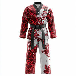 Uniforme de Taekwondo para Entrenamiento de Boxeo, Traje de Artes Marciales Elástico 100% Poliéster, Camisetas Personalizadas para Fanáticos Unisex - Product Image 1