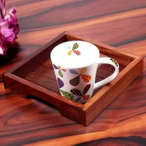 Plateau de service et de rangement en bois multi-usages avec incrustation métallique pour thé, café, collations, petit-déjeuner – Plat de service tendance pour la maison et les cafés - Product Image 3