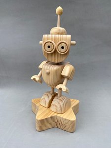 Figura Decorativa de Robot de Madera para Oficina, Escritorio, Mesa, Estante, Decoración de Interiores del Hogar - Product Image 4
