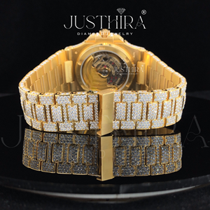 Montre de luxe à quartz personnalisée avec diamants Moissanite, style Hip Hop, pour homme et femme, disponible à la vente, exportateur indien - Product Image 5