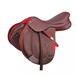 Selle de cheval Western confortable et durable en cuir véritable gaufré, avec assise amortissante et arceau en bois, couleur/taille personnalisable - Product Image 3