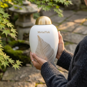 Premium Maroon Brass Cremation Urn Large Adult Funeral Ashes Jar Secured Threaded Lid Handmade Memorial Urns Factory Wholesale - Product Image 2