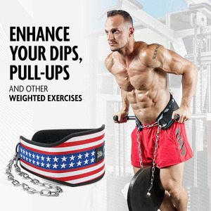 Ceinture de musculation en néoprène de haute qualité pour exercices avec poids et tractions - Légère, réglable, antidérapante pour la salle de sport avec chaîne - Product Image 4