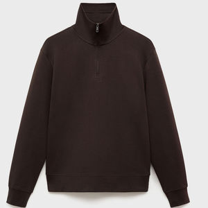 100% Cotton Custom Logo Oem <b>Pullover</b> <b>Jumper</b> 1/4 Quarter Half Zip Sweatshirt For Men Down Collar Wholesale Factory Supplier - Product Image 2