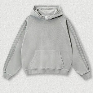 Survêtement unisexe grande taille coupe évasée 2-en-1 à capuche imprimé délavé en mélange de coton coupe-vent respirant style urbain hiver OEM - Product Image 2