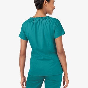 ชุดพยาบาลถักนิตติ้งแบบใหม่ขายดี เสื้อสครับผู้หญิง แขนสั้น น้ำหนักเบา ทรงเข้ารูป มีกระเป๋าหลายช่อง - Product Image 4