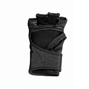 Gants de boxe MMA professionnels à demi-doigts avec sangle de poignet réglable pour la fermeture, poignées en cuir artificiel personnalisées pour la boxe - Product Image 2
