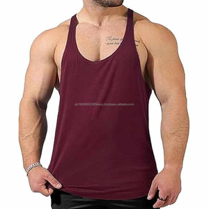 Débardeur personnalisé pour homme sans manches en coton de haute qualité, débardeur uni pour homme pour l'entraînement, décontracté et respirant - Product Image 1