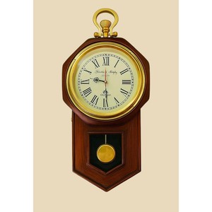 Handcrafted Teak Wood Vintage Round Abstract & Geometric Design Wall <b>Clock</b> with Brass Gears | Wholesale by Aqudus Saleem - Product Image 6
