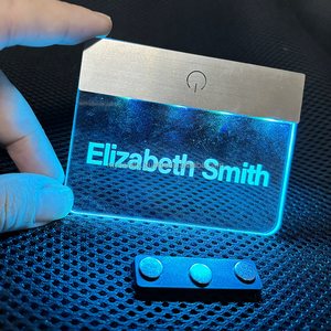 Etiquetas de Nombre Magnéticas LED Personalizadas, Acero Inoxidable, PVC, Impresión Digital UV Inteligente, Película Transparente 3D Laminada, Etiquetas Personales MSF002 - Product Image 6
