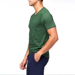 T-shirt respirant pour homme, col rond, couleur unie, coton, manches courtes, qualité supérieure, style streetwear, vêtements d'été, coupe ajustée, chemises pour homme - Product Image 1