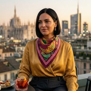 Pour femmes et filles, foulard bon marché 100% polyester rouge, bleu, orange, foulard en satin paisley, bandana, Hysaf Apparels Co - Product Image 2