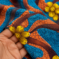 Kain Cetak Lilin Afrika Kain Katun Cetak Kain Ankara Kain Fashion Untuk Gaun Kaftan Pakaian Grosir Ekspor Inggris