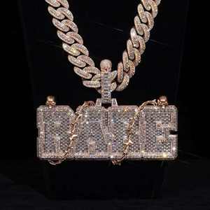 Joyería Hip Hop para Hombre, Colgante Personalizado con Letra y Espinas, Plata de Ley 925 con Moissanita VVS - Product Image 4