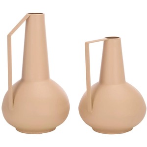 แจกันโลหะแบบมินิมอลพร้อมหูจับ สีเบจ - Product Image 6