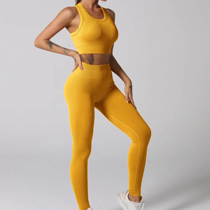 Customized Printing Female Yoga Set Breathable Cotton Quick Dry Athletic <b>Clothing</b> OEM Service High Quality Fitness-Suit - Product Image 3