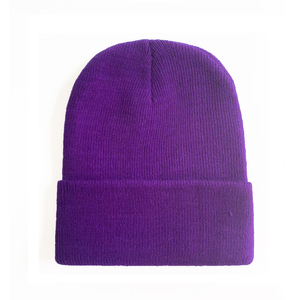 Bonnet tricoté chaud unisexe automne-hiver, bonnet à revers simple, logo personnalisé, couleur unie, bonnets tricotés 2026 - Product Image 5