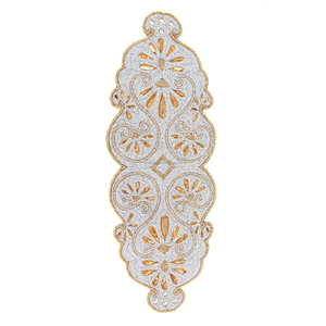 ผ้าปูโต๊ะผ้าฝ้ายสไตล์ราชวงศ์หรูหราปักด้วยลูกปัดทำด้วยมือสำหรับตกแต่งโรงแรมและร้านอาหารสำหรับงานแต่งงานและของขวัญ - Product Image 1