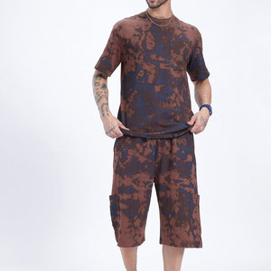 Factory Direct Supply Men Wear <b>Tie</b> Dye Shorts Set Cotton <b>Polyester</b> Made Men <b>Tie</b> Dye Shorts Set - Product Image 1
