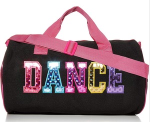 Sac de sport violet à paillettes avec logo à sequins brillants, fermeture éclair frontale, pour équipement de danse d'enfants, conception personnalisée, cheerleading 2026 - Product Image 2
