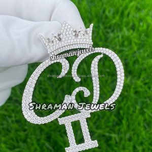 Custom Diamond Letter <b>Pendant</b> Iced Nameplate Moissanite Hip Hop Personalized 925 <b>Solid</b> Silver Yellow <b>Gold</b> Plated Unisex Jewelry - Product Image 4