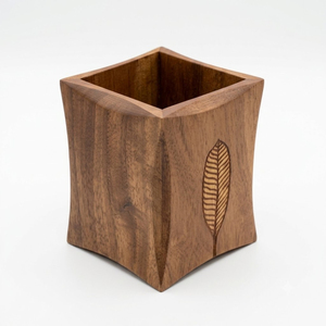 Modern Handcrafted Wooden Cutlery Holder Eco-Friendly <b>Kitchen</b> Utensil Organizer & Multipurpose Tabletop <b>Caddy</b> For Restaurants - Product Image 1