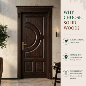 Puerta de Panel de Diseño Interior Moderno en Madera Sólida, Diseño Arquitectónico Curvo, Calidad de Exportación GA-35S - Product Image 3