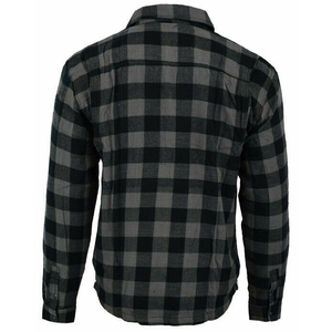 Men's Full Sleeve Plaid Flannel <b>Motorcycle</b> <b>Shirt</b> Windproof Kevlar Lined Cotton Button Down Winter Style Checkered Pattern - Product Image 3