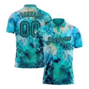 เสื้อโปโลพิมพ์ลายแบบซับลิเมชั่นสั่งทำพิเศษจากสหรัฐอเมริกา แขนสั้น แห้งเร็ว ผ้าฝ้ายผสมโพลีเอสเตอร์ สำหรับเล่นกีฬาและกอล์ฟ - Product Image 2