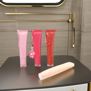 Tubes cosmétiques compressibles de 19 mm de diamètre, 8 g et 15 g, tube pour crème pour les yeux, rose rouge, bouchon à vis en plastique, emballage pour rouge à lèvres, impression d'écran, logo personnalisé - Product Image 1