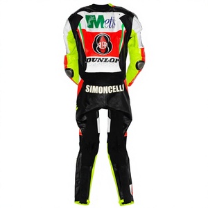 Combinaison de course MotoCP Marco Simoncelli en cuir de vachette/canguro 1 pièce pour moto Gilera – Combinaison/Monokini MotoCp pour motard de niveau compétition - Product Image 2