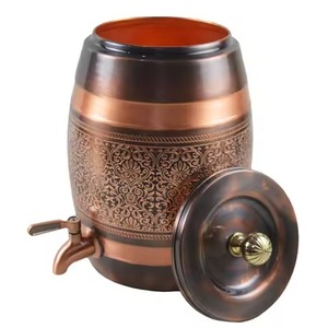 Luxury <b>Copper</b> Water Dispenser Water Container with Tap Suitable for Kitchen Dining <b>Table</b> and Event Hosting Use - Product Image 6