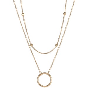 Nuevo Collar Gargantilla de Doble Capa con Círculo Chapado en Oro de 18K de Acero Inoxidable, Accesorios de Lujo para Mujer, Estilo Minoritario, Popular en Internet - Product Image 5