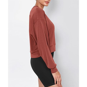 Sudaderas de Mujer Elegantes de Alta Calidad, Nuevo Diseño, Colores Sólidos, Tallas Grandes, Sudadera Personalizada de Otoño, 100% Algodón Felpa - Product Image 2