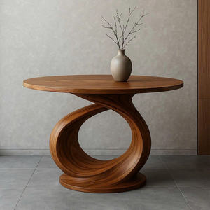 Coffee Table <b>Rustic</b> Round End Table for Living Room Solid Wood Coffee Table Handmade Natural Wood Decor - Product Image 4