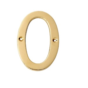 Brass House Hotel Door Number 0 Premium Metal Door Number <b>Plate</b> for Home Hotel Decor - Product Image 1