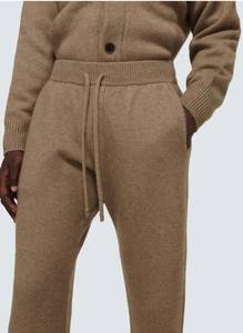 <b>Men's</b> Wool Knitted Sweatpants <b>Elastic</b> Waist Drawstring Casual Autumn Joggers Midweight Plain Dyed <b>Men</b> Jogger <b>Trouser</b> For sale - Product Image 6